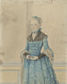 Portrait of Maria van IJsseldijk standing, knee-length portrait - Isaac Lodewijk la Fargue van Nieuwland — artwork view