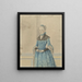 Portrait of Maria van IJsseldijk standing, knee-length portrait - Isaac Lodewijk la Fargue van Nieuwland — framed artwork on a wall