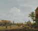 Amsterdam painting, view of the Weesperplein with the Weesperpoort and the corn mill Het Fortuyn on the Weesp fortification in the background - Isaac Ouwater — artwork view