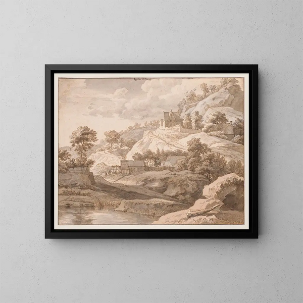Vue nabij Orléans - Isaac de Moucheron — ingelijst kunstwerk aan de muur