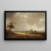 Landscape with watercourse and farm - Isaac van Ostade — framed artwork on a wall