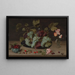 Natuurstudie met druiven, bloemen en bessen in een Wanli-kom - Isaak Soreau — ingelijst kunstwerk aan de muur