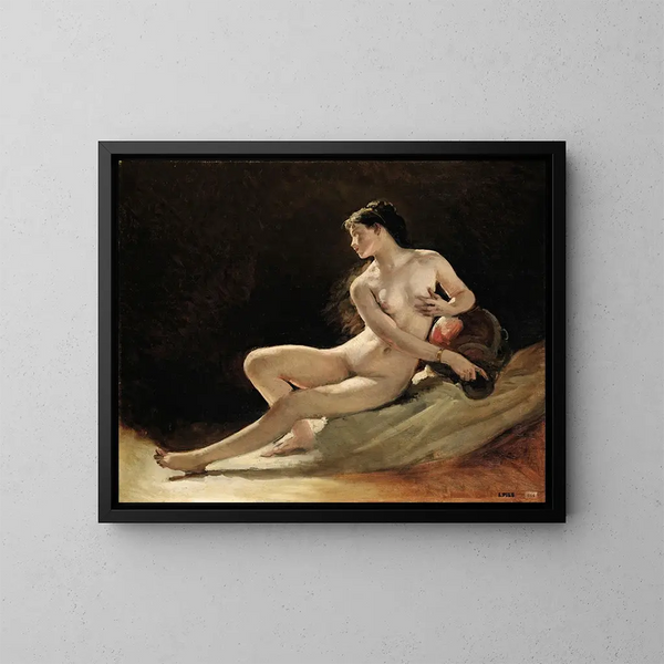 Studie voor de figuur van de Seine voor het Opera Garnier in Parijs - Isidore Pils — ingelijst kunstwerk aan de muur