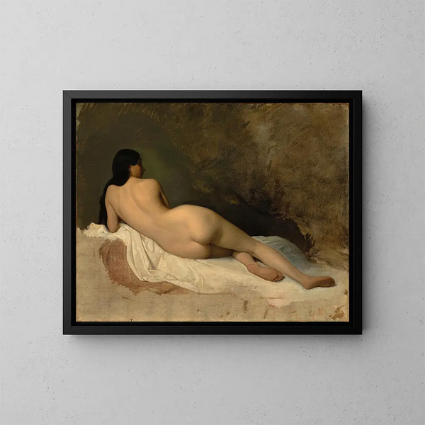 Studie van een liggende naakt - Isidore Pils — ingelijst kunstwerk aan de muur