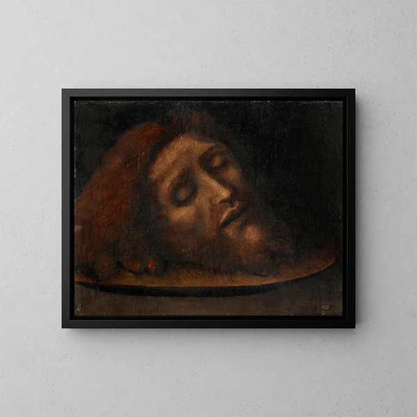 Hoofd van Johannes de Doper - Italiaanse school — ingelijst kunstwerk aan de muur