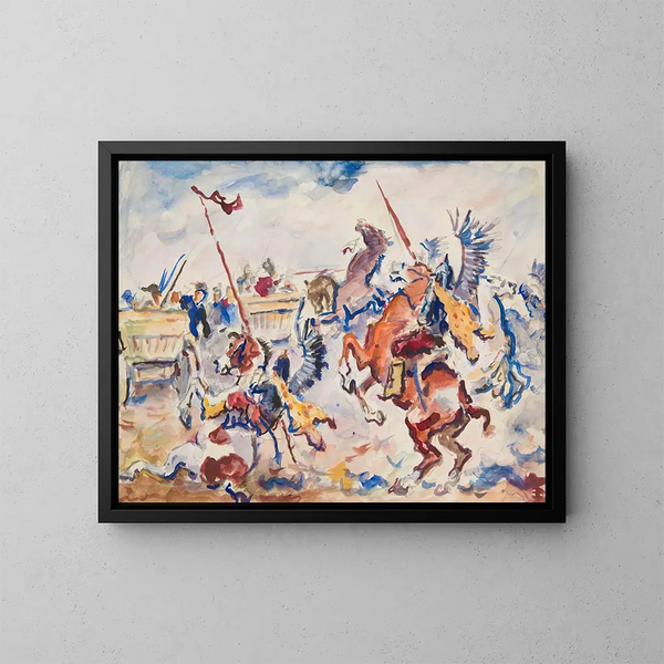 Hussards en gevecht - Ivan Ivanec — ingelijst kunstwerk aan de muur
