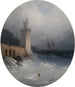 Uitzicht op de Amalfikust - Ivan Konstantinovich Aivazovsky — weergave van het kunstwerk