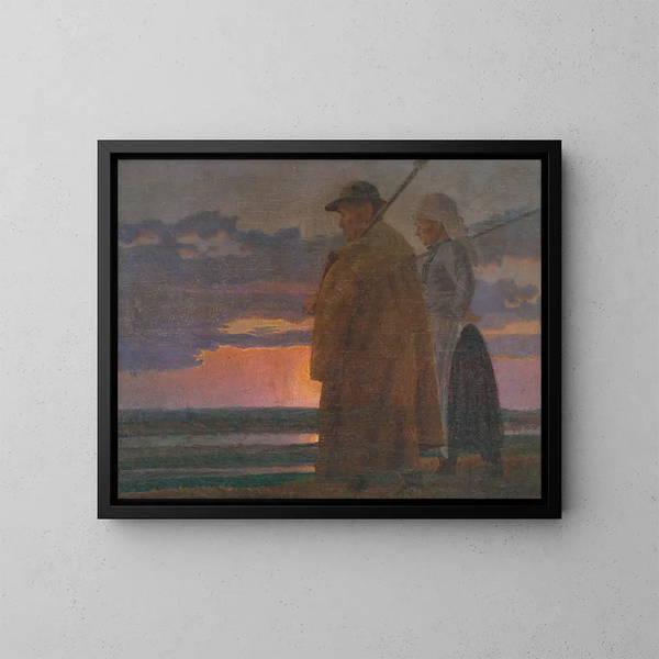 Terug van het werk - Ivan Rabuzin — ingelijst kunstwerk aan de muur
