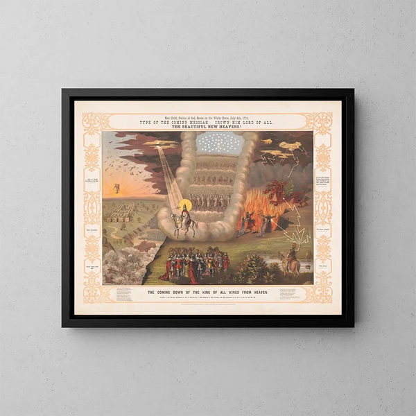 L'enfant-nation de Dieu porté par le cheval blanc, 4 juillet 1776, type du messie à venir - J.T. Wilson — ingelijst kunstwerk aan de muur
