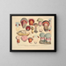 Getrouwe weergaven en beschrijvingen van eetbare, schadelijke en verdachte paddenstoelen Pl38 - J V Krombholz — ingelijst kunstwerk aan de muur