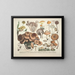 Reproducties getrouwe weergaven en beschrijvingen van eetbare, schadelijke en verdachte paddenstoelen Pl43 - J V Krombholz — ingelijst kunstwerk aan de muur