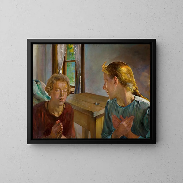 Aankondiging - Jacek Malczewski — ingelijst kunstwerk aan de muur