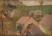 Landschapsschilderij met huizen - Jacek Malczewski — weergave van het kunstwerk