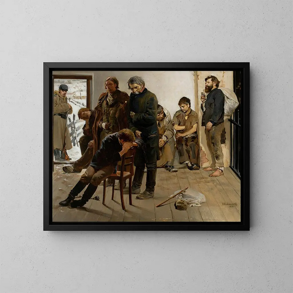 Van onderweg naar ballingschap, gevangenen - Jacek Malczewski — ingelijst kunstwerk aan de muur