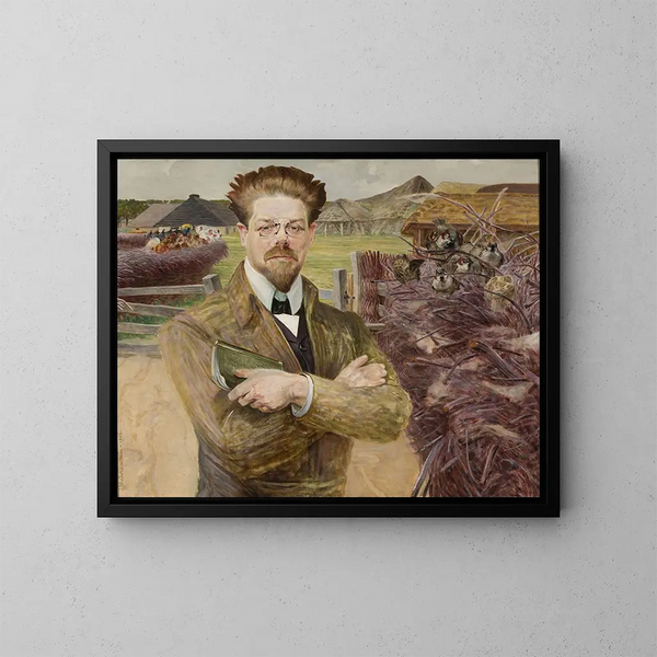 portret van Władysław Reymont - Jacek Malczewski — ingelijst kunstwerk aan de muur