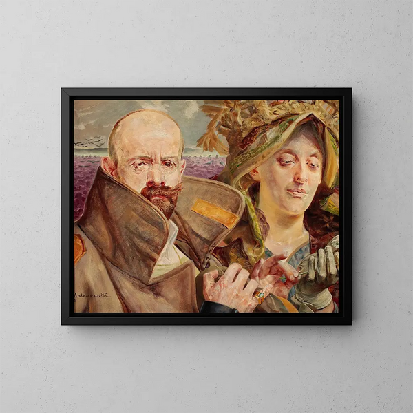 Zelfportret met mijn vrouw - Jacek Malczewski — ingelijst kunstwerk aan de muur