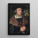Portrait de Mathias Mulich 1470-1528 Bourgmestre de Lübeck - Jacob Claesz van Utrecht — ingelijst kunstwerk aan de muur