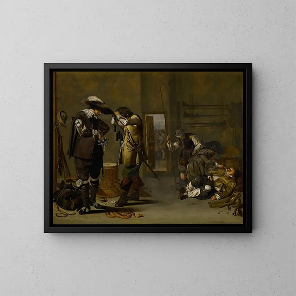 Soldaten die zich bewapenen - Jacob Duck — ingelijst kunstwerk aan de muur