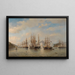 Nederlands, Engels, Frans en Amerikaanse escadrons in de Japanse wateren tijdens de expeditie onder leiding van de Franse commandant Constant Jaurès september 1864 - Jacob Eduard van Heemskerck van Beest — ingelijst kunstwerk aan de muur