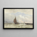 Port of Flushing with sailing ship entering - Jacob Eduard van Heemskerck van Beest — framed artwork on a wall