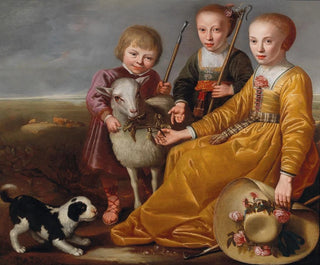 Jacob Gerritsz Cuyp - Three Children With A Goat And A Dog In A Landscape.webp