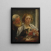 van een bebaarde man en een vrouw met een papegaai, een onwederzijdse liefde - Jacob Jordaens — ingelijst kunstwerk aan de muur