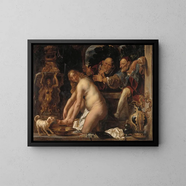 Susanne et les vieillards - Jacob Jordaens — ingelijst kunstwerk aan de muur