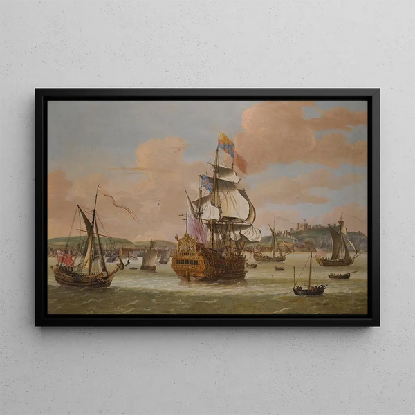 Jacob Knyff - Charles Ii And James Duke Of York On Board HMS Triumph With Three Royal Yachts Off Dover.webp