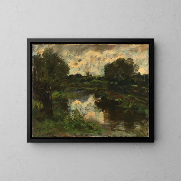 Een polderlandschap na een storm - Jacob Maris — ingelijst kunstwerk aan de muur