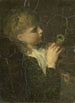 Meis met een pauwenveer - Jacob Maris — weergave van het kunstwerk