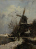 van een molen bij een beekje in de winter - Jacob Maris — weergave van het kunstwerk