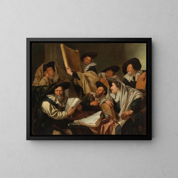 Discussie rabbinique - Jacob Toorenvliet — ingelijst kunstwerk aan de muur
