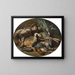 Compositie met boek, vogels en fruitsmand en Compositie met vissen en groenten - Jacob van der Kerckhoven — ingelijst kunstwerk aan de muur