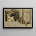 Still life with fruit and flower garlands - Jacob van Campen — framed artwork on a wall