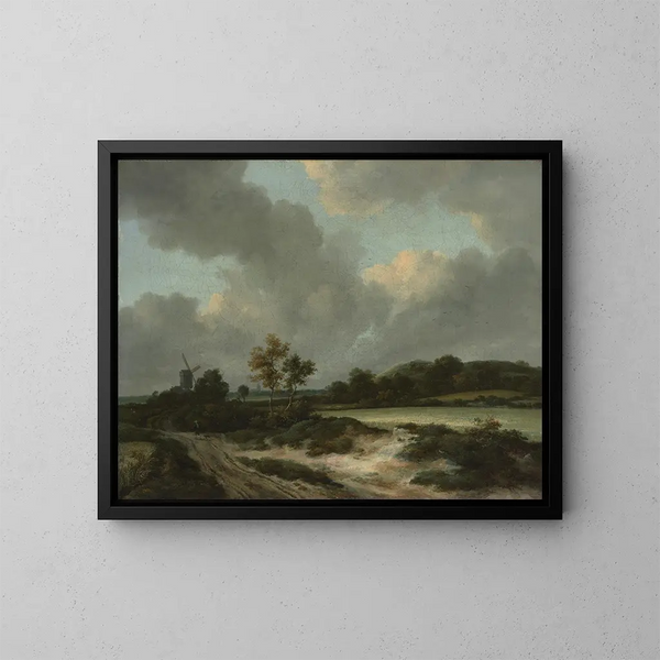 Geel veld met graan - Jacob van Ruisdael — ingelijst kunstwerk aan de muur