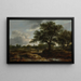 Landschap met een dorpje in de verte - Jacob van Ruisdael — ingelijst kunstwerk aan de muur