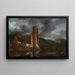 Landscape Painting with the Ruins of Egmond Castle - Jacob van Ruisdael — framed artwork on a wall