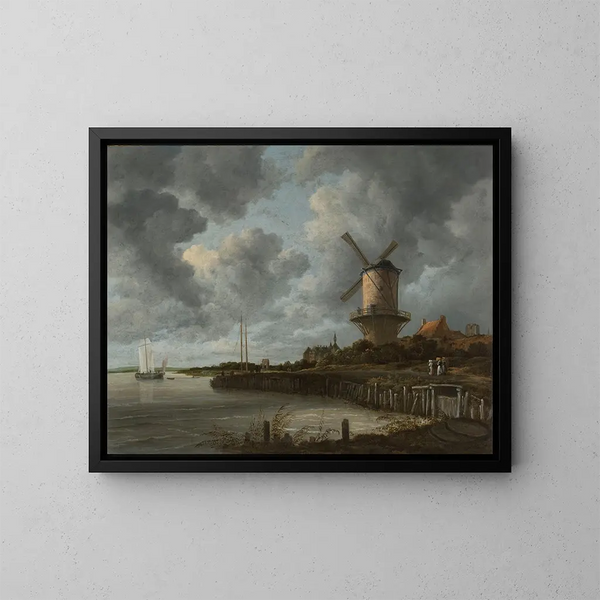De molen bij Wijk bij Duurstede - Jacob van Ruisdael — ingelijst kunstwerk aan de muur