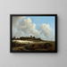 van een weide met graanvelden en een stad op de achtergrond - Jacob van Ruisdael — ingelijst kunstwerk aan de muur