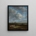 View of Haarlem from the northwest with the bleaching fields in the foreground - Jacob van Ruisdael — framed artwork on a wall