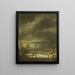 Winter Landscape Painting near Haarlem with a lamppost - Jacob van Ruisdael — framed artwork on a wall