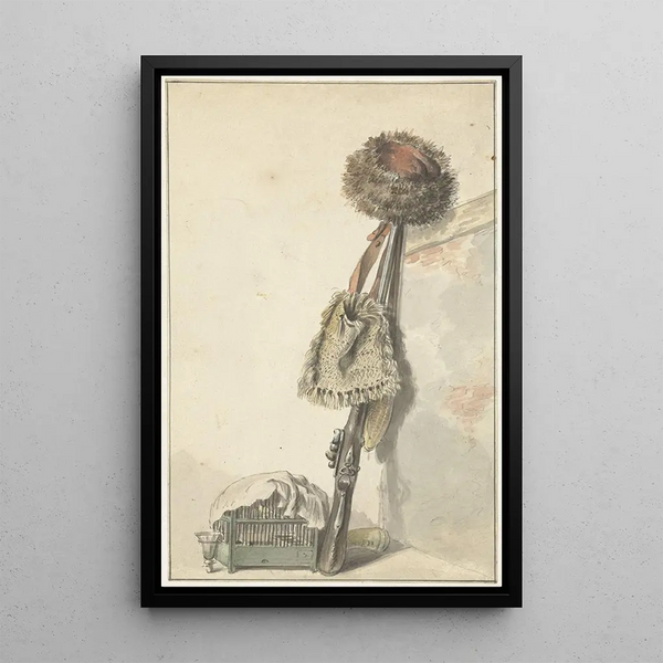 Jacob van Strij - Jachtstilleven met vogelkooi.webp