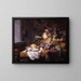 Natuurstudie met fruit en oesters - Jacob van Walscapelle — ingelijst kunstwerk aan de muur