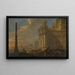 View of an Italian port - Jacob van der Ulft — framed artwork on a wall