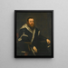 portret van een man met baard in een zwarte jas met bontkraag - Jacopo Tintoretto — ingelijst kunstwerk aan de muur