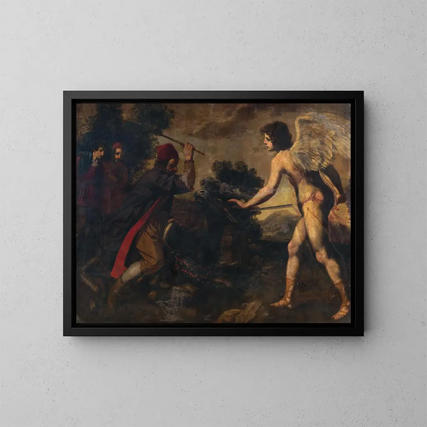 De profeet Balaam en de ezel - Jacopo Vignali — ingelijst kunstwerk aan de muur