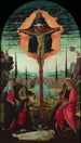 the votive altarpiece of the Trinity, the Virgin, Saint John, and donors - Jacopo del Sellaio — artwork view