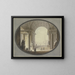 Vue à travers une voûte en berceau à caissons sur une place inspirée de la place Saint-Pierre à Rome, avec au sommet un bâtiment ressemblant au Panthéon romain. - Jacques-François Blondel — ingelijst kunstwerk aan de muur