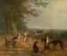 van een nieuw schilderij met windhonden in een landschap - Jacques-Laurent Agasse — weergave van het kunstwerk