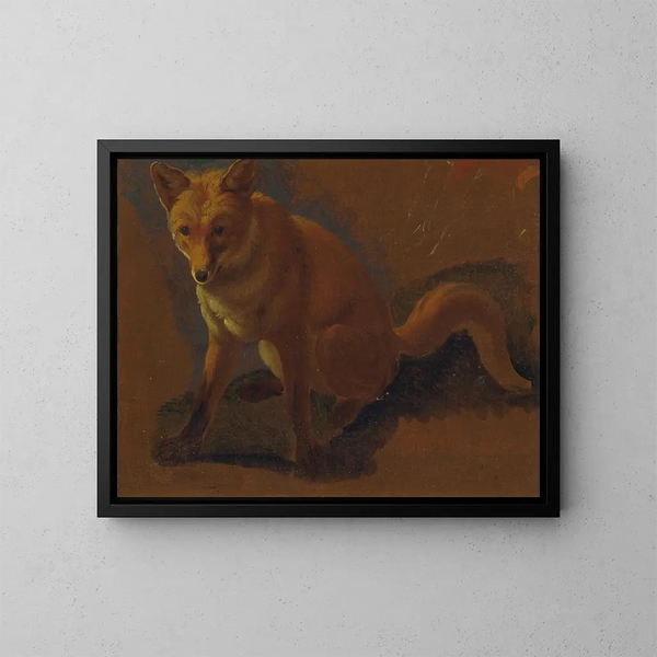 Studie van een vos - Jacques-Laurent Agasse — ingelijst kunstwerk aan de muur